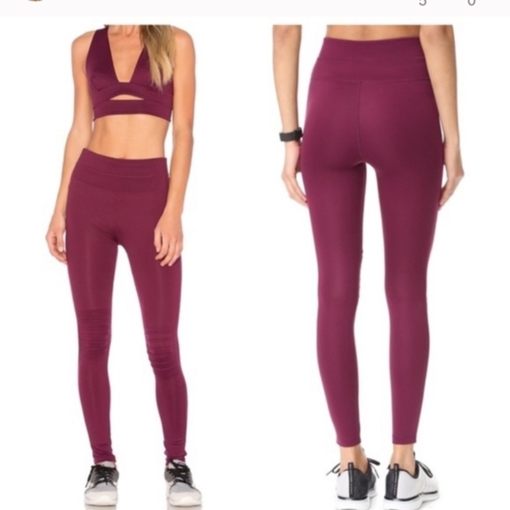 Free People City Slicker Legging Yoga Merlot Sz M Medium